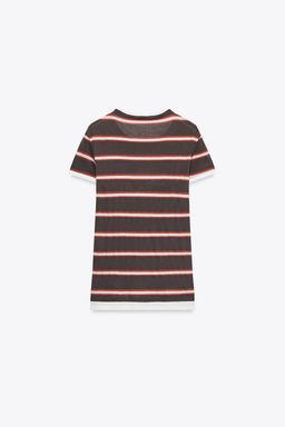 DOUBLE STRIPE T-SHIRT - Zara фото 6