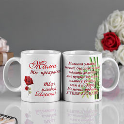 Кружка сублимация Мама ты прекрасна! с розой, c нанесением - Дарим красиво фото 4