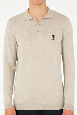 Erkek Slim Fit Polo Yaka Ta_ Melanj Basic Kazak