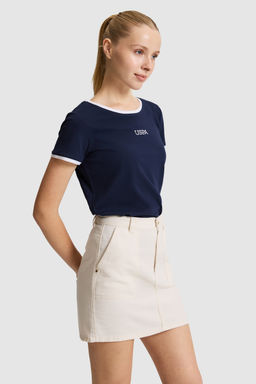 Kad_n Lacivert Bisiklet Yaka Ti__rt - U.s. polo assn фото 3