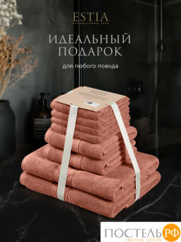 ESTIA МАРТОС коралл К-т полотенец 30х50-4/50х80-2/70х130-2, 100% хлопок, 500 г/м2  фото 8