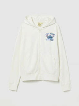 Stitch Bask?l? K?z ?ocuk Soft Touch Fermuarl? Sweatshirt