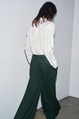 STRIPED COTTON - SILK SHIRT ZW COLLECTION - Zara фото 4