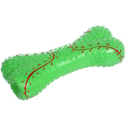 Цена за 2 шт. Игрушка резиновая для собак с пищалкой "МОЙ БРО", косточка, цвет зеленый, 13*6*3см (лейбл)