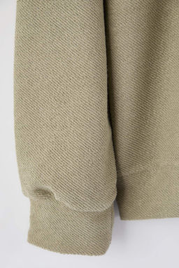 Yesil Yeni Oversize/Genis Kesim Polo Yaka Kal?n C?tc?tl? Sweatshirt TMNAW26SW00051 - Trendyolmilla фото 6