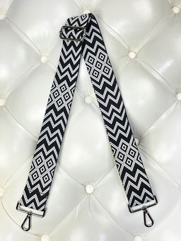 LACCOMA ремень 1000-ромб-5-черн/бел полиэстр