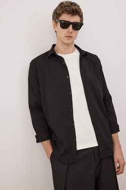 Siyah Regular Erkek Gomlek TMNAW26GO00015 - Trendyolmilla фото 15