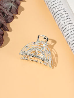 Цена за 6 шт. Крабик для волос «Джули» дуга, 4 см, серебро