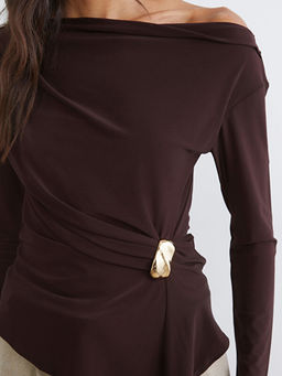 Kay?k Yaka B?zg?l? Bluz