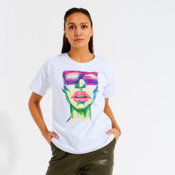 Футболка женская MINAKU Girl, белая, размер 50