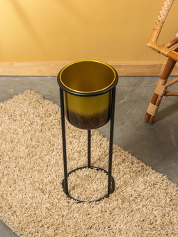 Кашпо на подставке «Арабика», 21×21×53 см, железо