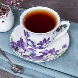 Чайный набор 12 предметов 250 мл / GF3 -12G /уп 8/ костяной фарфор Ирисы - Галеонтрейд фото 5