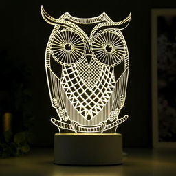 Светильник «Большой филин» LED белый от сети 9.5×13×22 см RISALUX