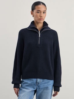 Джемпер на молнии из смесового хлопка / Zarina  фото 3