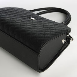 Сумка женская тоут на молнии, 31×10×20 см, однотонная, со стёжкой, чёрная