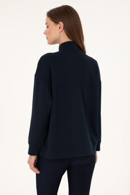 Женский темно-синий свитшот на молнии с высоким воротником Неожиданная скидка в корзине - U.s. polo assn фото 5