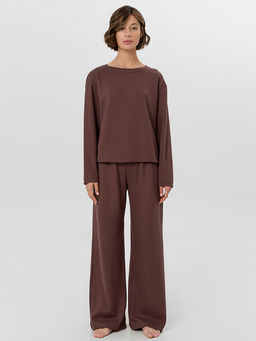 Комплект домашний Mark Formelle джемпер и брюки из полиэстера и хлопка шоколад
