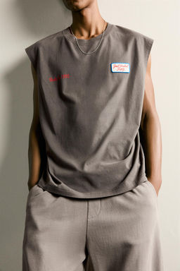 CAMISETA TANK ESTAMPADOS PARCHE / Carb?n - Zara фото 6