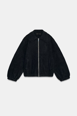 ZIP-UP KNIT BOMBER JACKET - Zara фото 5
