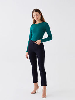 Normal Bel Slim Fit Kad?n Jean Pantolon