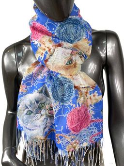Легкий палантин-шарф с узором мультицвет