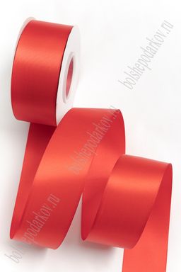 Лента атласная двусторонняя 3,8 см*25 ярд (SF-7277) красный №0021
