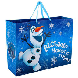 Пакет подарочный новогодний, 61×46×20 см, упаковка, Холодное сердце