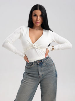 Лонгслив женский, цвет белый