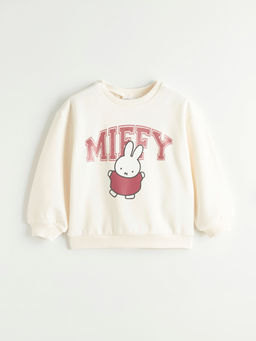 Miffy Bask?l? K?z ?ocuk Kal?n Sweatshirt