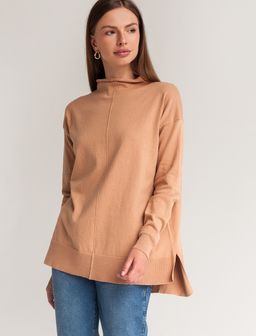 Свободный свитер тонкой вязки из хлопка