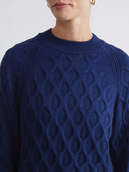 Bisiklet Yaka Kendinden Desenli Kad?n Triko Kazak