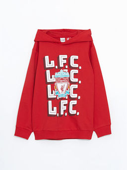 Kap??onlu Liverpool Bask?l? Erkek ?ocuk Sweatshirt