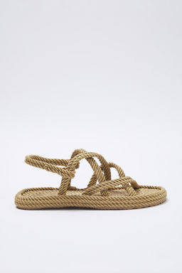 Trendyol Shoes Bej Capraz Bantl? Halat Ipli Kad?n Has?r Sandalet TAKSS25SD00056 - Trendyolmilla фото 18