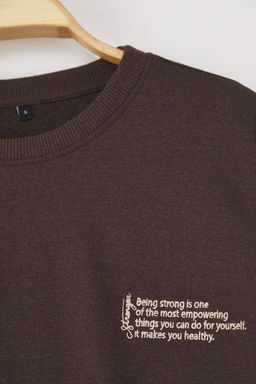 TRENDYOL MAN Antrasit Melanj Oversize/Genis Kesim Uzun Kol Hayvan Nak?sl? Sweatshirt TMNAW24SW00164 - Trendyolmilla фото 29