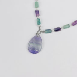 Колье из Флюорита и Лунного камня 45 см