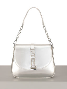 LACCOMA сумка Y2103-1-серебристый натуральная кожа полиэстер