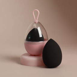 Цена за 2 шт. Спонж для макияжа «Капля», 6×4 см, увеличивается при намокании, в футляре, чёрный