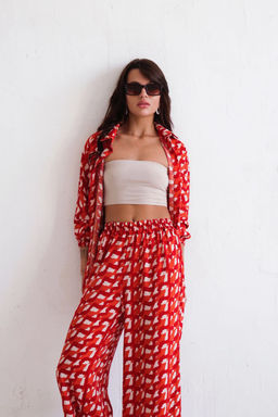 9969 Костюм летний красный с принтом - Martichelli фото 5