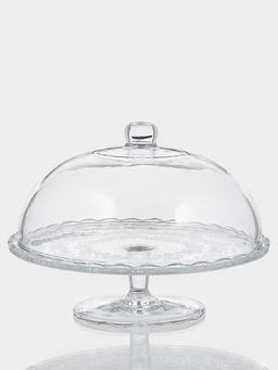 Подставка для торта Magistro «Цветочки», 29×23 см, на ножке, с крышкой-клош, стекло, прозрачная