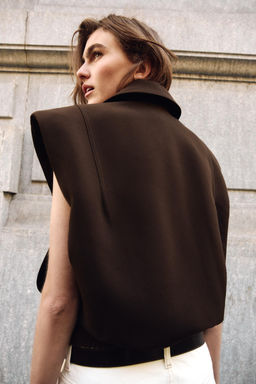 CHALECO HOMBRERAS BAJO EL?STICO / Marr?n - Zara фото 5