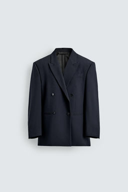 LIMITED EDITION DOUBLE-BREASTED WOOL BLEND SUIT BLAZER - Zara фото 7