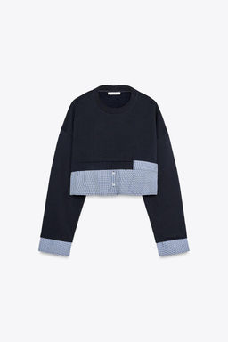 CONTRAST CROPPED SWEATSHIRT - Zara фото 4
