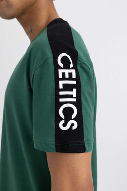 DeFactoFit Футболка стандартного кроя с короткими рукавами и круглым вырезом NBA Boston Celtics  фото 5
