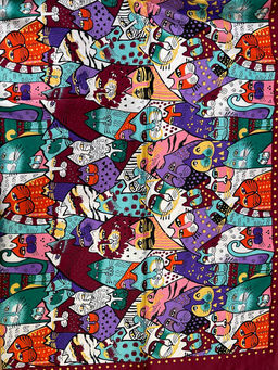 K13594 Платок 60/60 шелк искусственный БОРДОВЫЙ