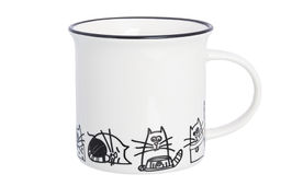 Кружка 240 мл 10,3*7,1*7,5 см БЕЗ КОТА ЖИЗНЬ НЕ ТА Жизнь кошек NEW BONE CHINA