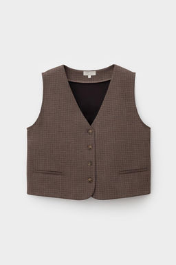 ЕВТ 3352/черный кофе,имитация текстиля жилет жен