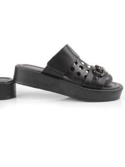 08-PEAG16-2 BLACK Босоножки женские (натуральная кожа)