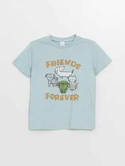 Bisiklet Yaka K?sa Kollu Bask?l? Erkek Bebek Ti??rt