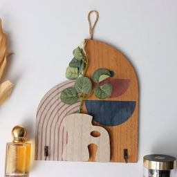 Настенные крючки декоративные Абстракция с цветком, дерево, 1.5?19.5?23.5 см