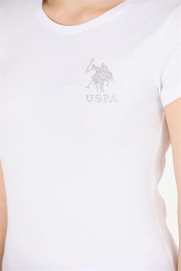 Женская белая базовая футболка с круглым вырезом Неожиданная скидка в корзине - U.s. polo assn фото 7